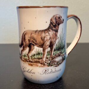 Vtg Otagiri Japan GOLDEN RETRIEVER  Beige Speckled Stoneware Mug  ~ Dog Breed